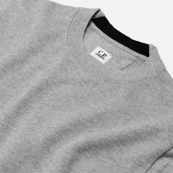 Мужская толстовка C.P. Company Diagonal Fleece Lens Crew Grey Melange
