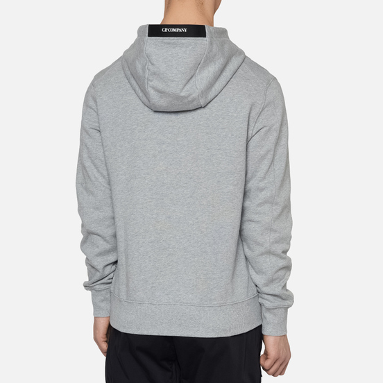 Мужская толстовка C.P. Company Diagonal Fleece Lens Hooded Grey Melange