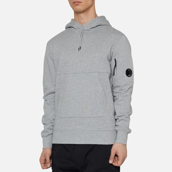 Мужская толстовка C.P. Company Diagonal Fleece Lens Hooded Grey Melange