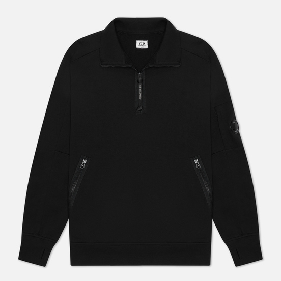 Мужская толстовка C.P. Company Diagonal Fleece Quarter Zip Lens Black