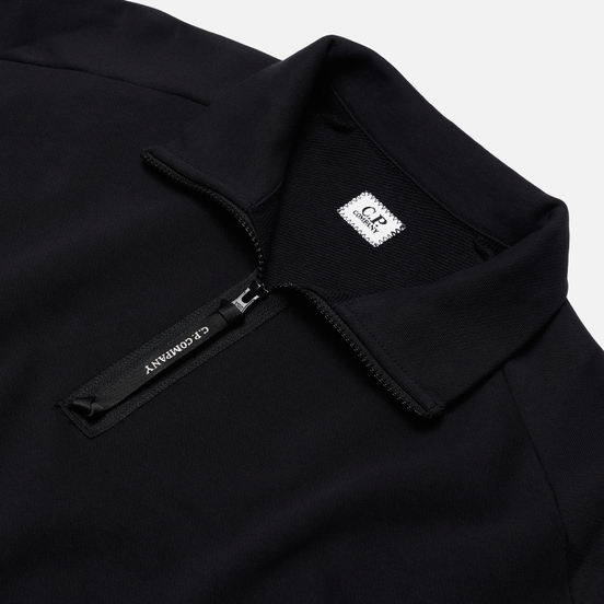 Мужская толстовка C.P. Company Diagonal Fleece Quarter Zip Lens Black