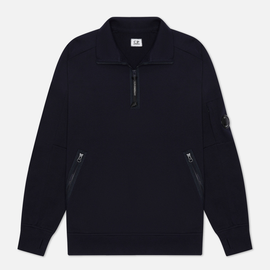 Мужская толстовка C.P. Company Diagonal Fleece Quarter Zip Lens Total Eclipse