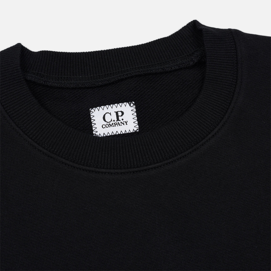 Мужская толстовка C.P. Company Diagonal Raised Fleece Chest Logo Black
