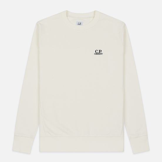 Мужская толстовка C.P. Company Diagonal Raised Fleece Chest Logo Gauze White