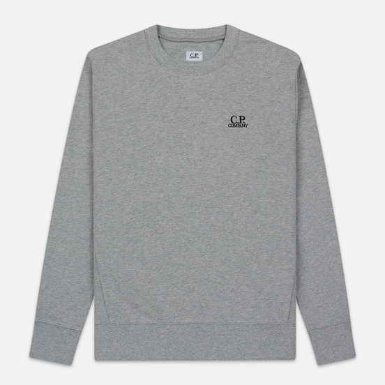Мужская толстовка C.P. Company Diagonal Raised Fleece Chest Logo Grey Melange