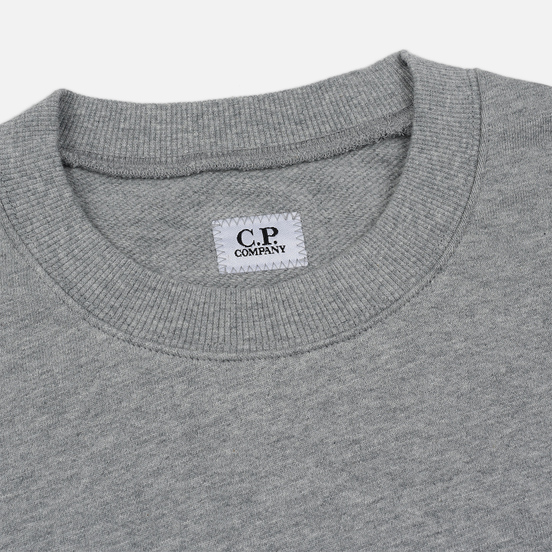 Мужская толстовка C.P. Company Diagonal Raised Fleece Chest Logo Grey Melange