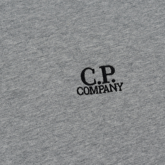 Мужская толстовка C.P. Company Diagonal Raised Fleece Chest Logo Grey Melange