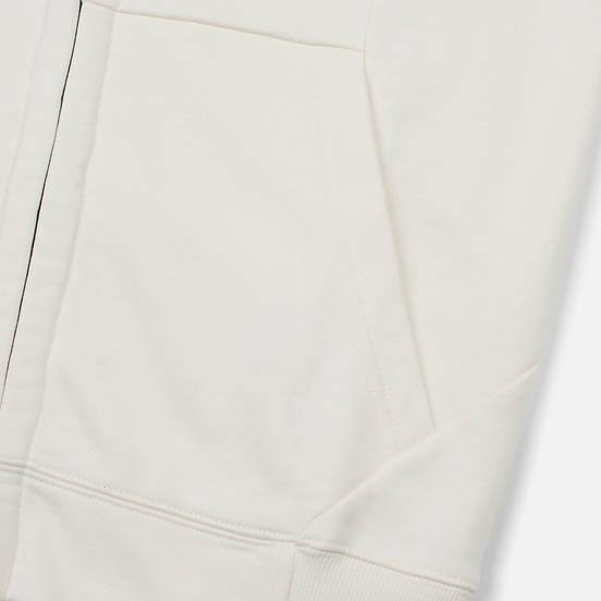Мужская толстовка C.P. Company Diagonal Raised Fleece Goggle Full Zip Hoodie Gauze White