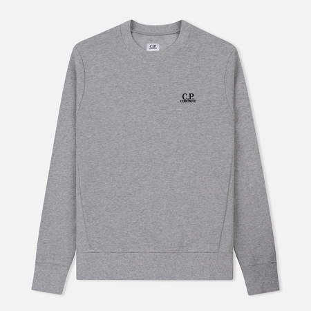 Мужская толстовка C.P. Company Diagonal Raised Fleece Plain Crew Grey Melange