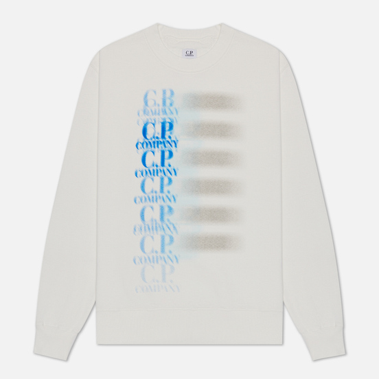Мужская толстовка C.P. Company Fleece 30/1 Blur Logo Gauze White