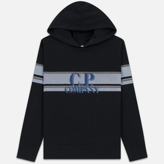 Мужская толстовка C.P. Company Fleece Hooded Logo Black