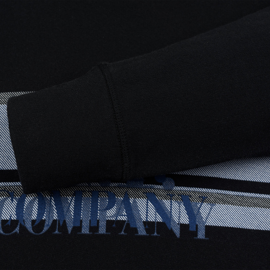 Мужская толстовка C.P. Company Fleece Hooded Logo Black