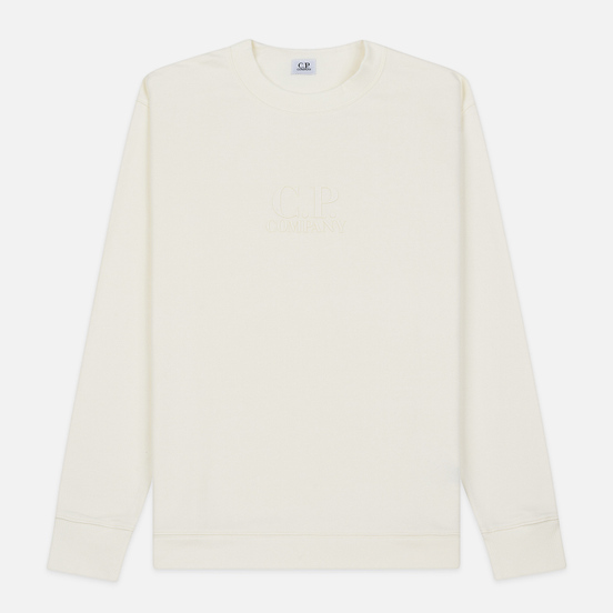 Мужская толстовка C.P. Company Heavyweight Logo Crew Neck Gauze White