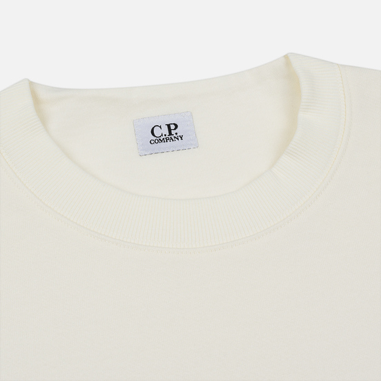 Мужская толстовка C.P. Company Heavyweight Logo Crew Neck Gauze White