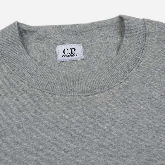 Мужская толстовка C.P. Company Heavyweight Logo Crew Neck Grey Melange
