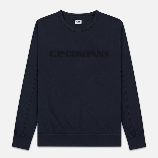 Мужская толстовка C.P. Company Straight Logo Crew Neck Total Eclipse