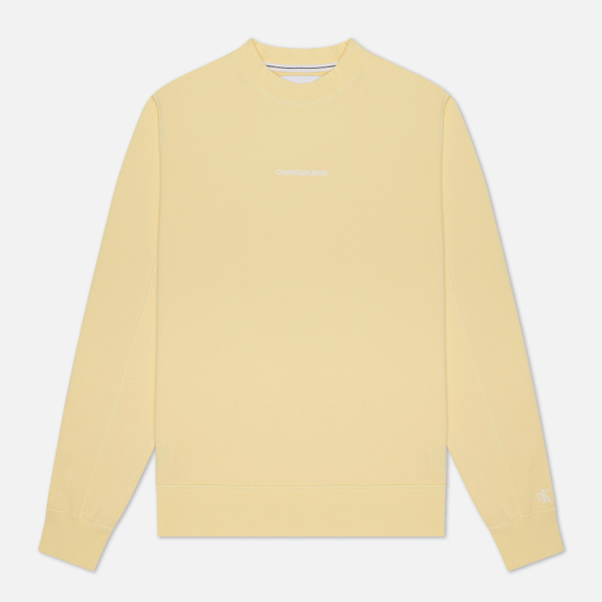 Мужская толстовка Calvin Klein Jeans Embroidered Logo Crew Mimosa Yellow