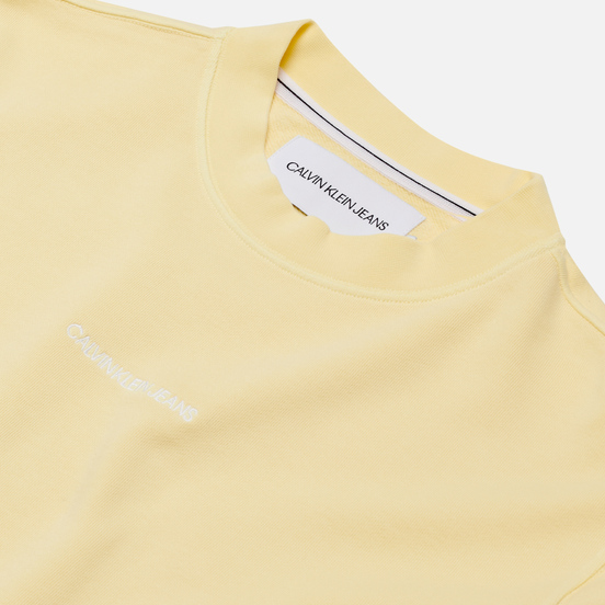 Мужская толстовка Calvin Klein Jeans Embroidered Logo Crew Mimosa Yellow