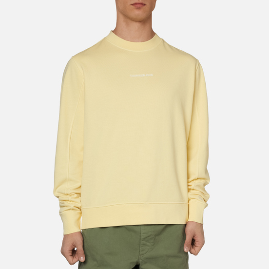 Мужская толстовка Calvin Klein Jeans Embroidered Logo Crew Mimosa Yellow