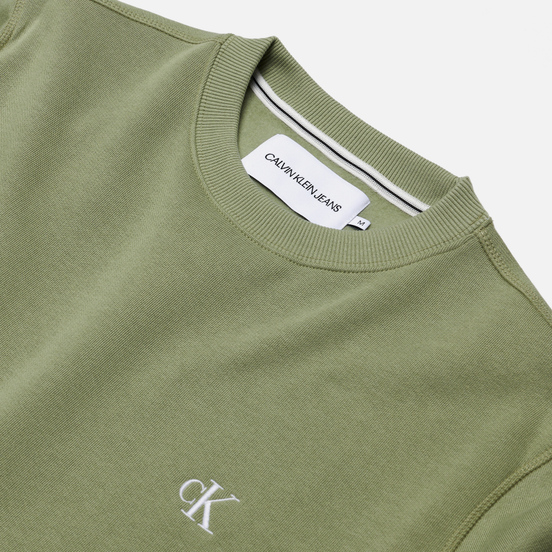 Мужская толстовка Calvin Klein Jeans Embroidered Logo Earth Sage/Black