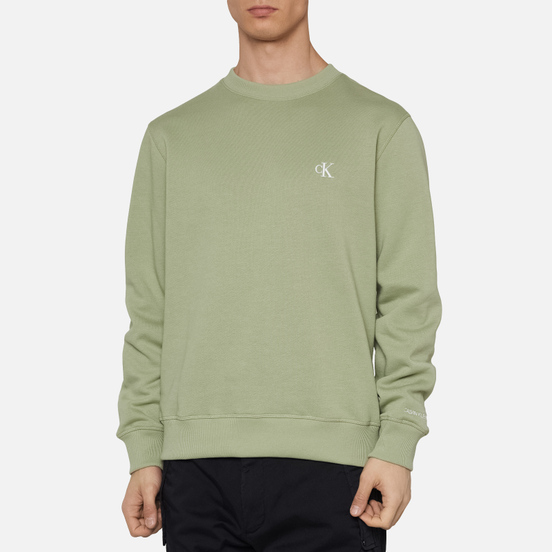Мужская толстовка Calvin Klein Jeans Embroidered Logo Earth Sage/Black