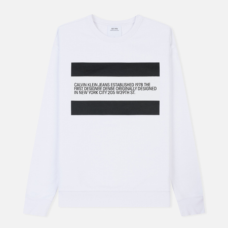 Мужская толстовка Calvin Klein Jeans Est. 1978 Est. 1978 Patch Crew Neck Bright White/Black