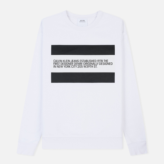 Мужская толстовка Calvin Klein Jeans Est. 1978 Est. 1978 Patch Crew Neck Bright White/Black