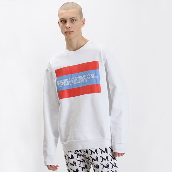 Мужская толстовка Calvin Klein Jeans Est. 1978 Est. 1978 Patch Crew Neck Bright White/Black