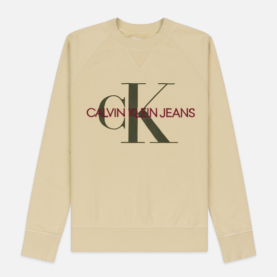 Мужская толстовка Calvin Klein Jeans Monogram Logo Bleached Sand