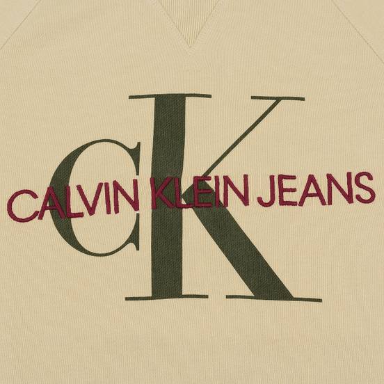 Мужская толстовка Calvin Klein Jeans Monogram Logo Bleached Sand