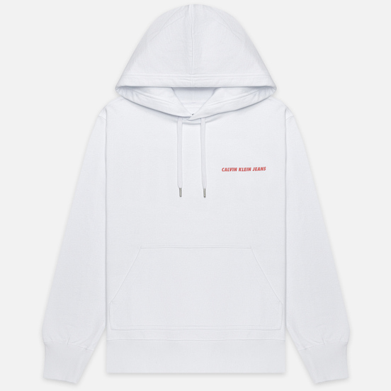 Мужская толстовка Calvin Klein Jeans Monogram Print Logo Hoodie Bright White