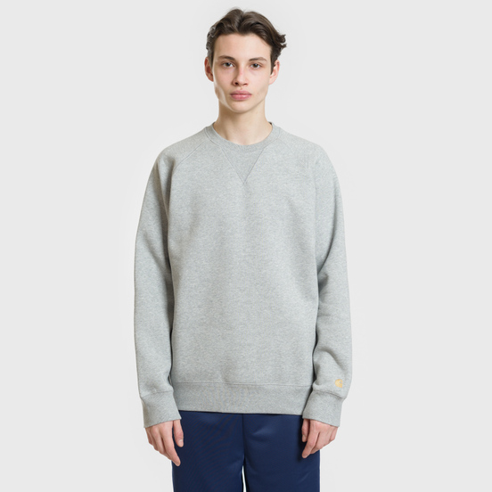 Мужская толстовка Carhartt WIP Chase 13 Oz Grey Heather/Gold