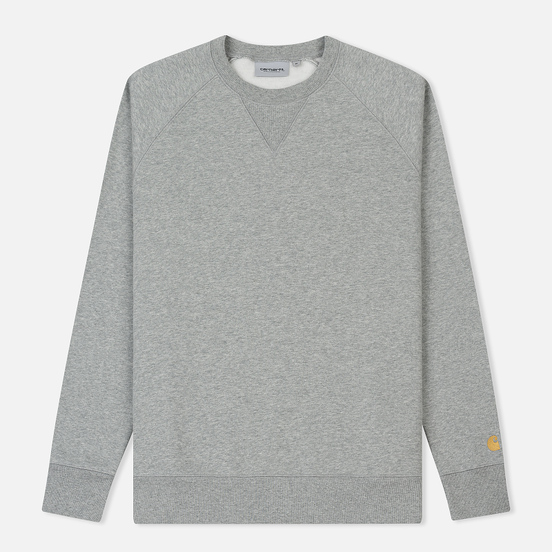 Мужская толстовка Carhartt WIP Chase 13 Oz Grey Heather/Gold