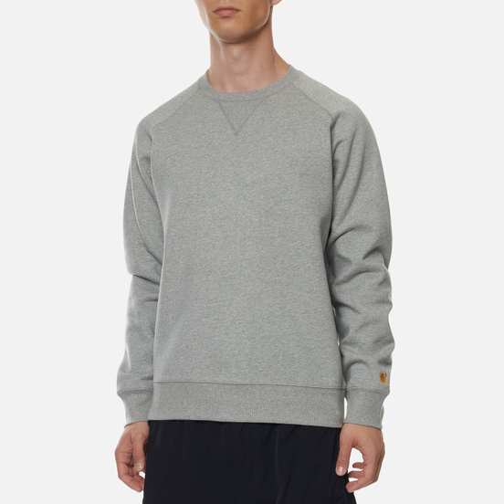 Мужская толстовка Carhartt WIP Chase 13 Oz Grey Heather/Gold