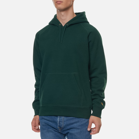 Мужская толстовка Carhartt WIP Chase 13 Oz Hooded Bottle Green/Gold