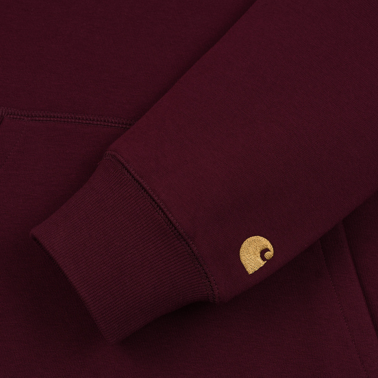 Мужская толстовка Carhartt WIP Chase 13 Oz Hooded Merlot/Gold