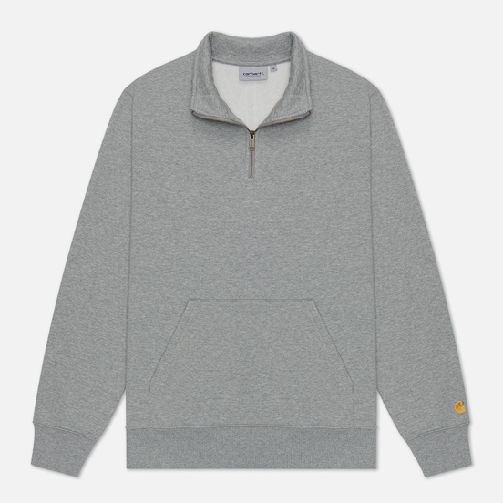 Мужская толстовка Carhartt WIP Chase Neck Zip 13 Oz Grey Heather/Gold
