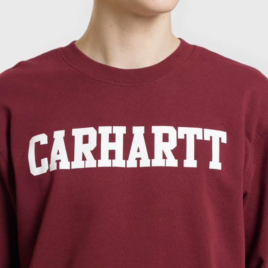 Мужская толстовка Carhartt WIP College 9.4 Oz Cranberry/White