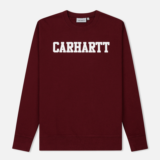Мужская толстовка Carhartt WIP College 9.4 Oz Cranberry/White