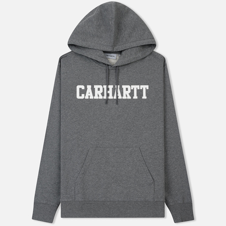 Мужская толстовка Carhartt WIP Hooded College 9.4 Oz Dark Grey Heather/White