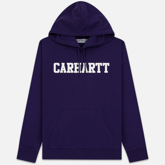 Мужская толстовка Carhartt WIP Hooded College 9.4 Oz Royal Violet/White