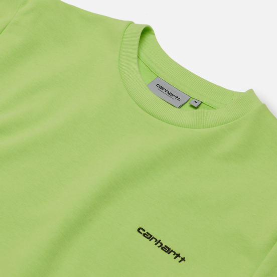 Мужская толстовка Carhartt WIP Script Embroidery 13 Oz Lime/Black