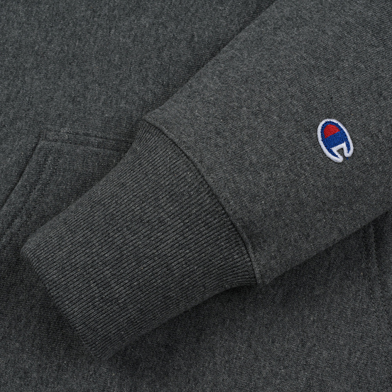 Мужская толстовка Champion Reverse Weave Big Script Arm Hooded Dark Grey