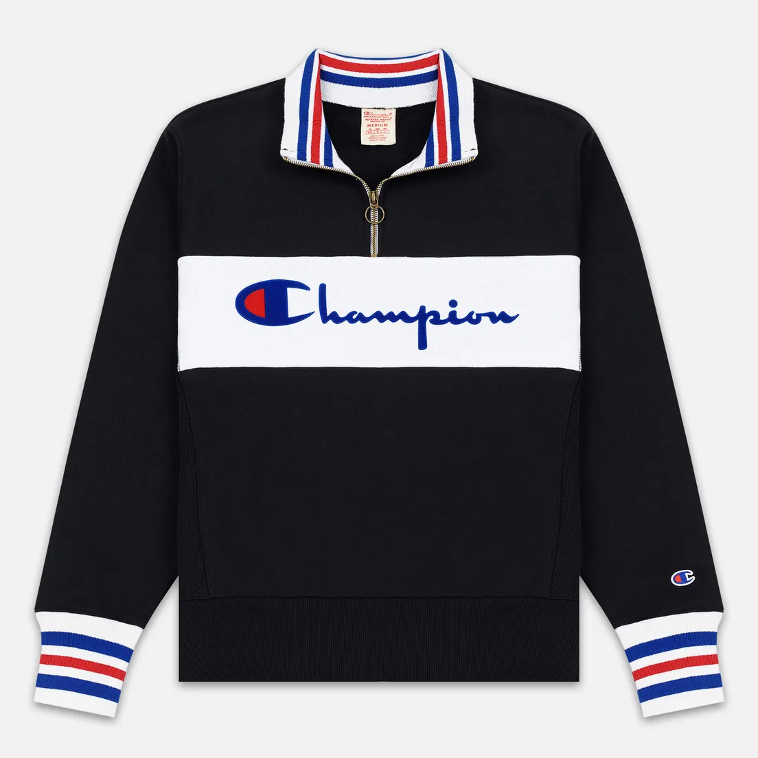 Champion Reverse Weave Мужская толстовка Big Script Block Half Zip