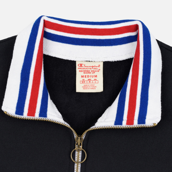 Мужская толстовка Champion Reverse Weave Big Script Block Half Zip Black/White