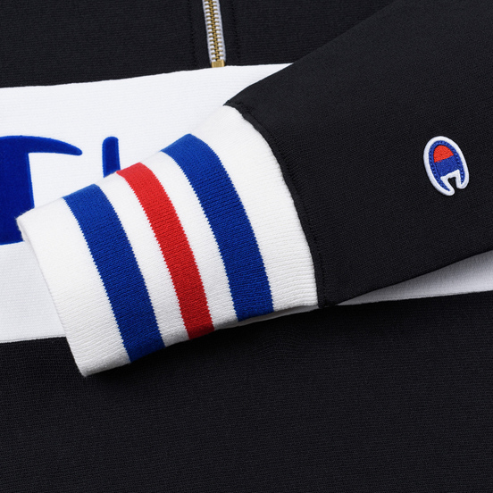 Мужская толстовка Champion Reverse Weave Big Script Block Half Zip Black/White