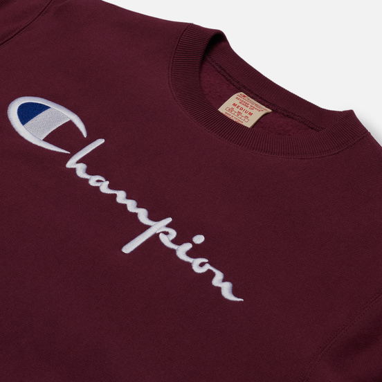 Мужская толстовка Champion Reverse Weave Big Script Crew Neck Maroon