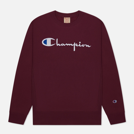 Мужская толстовка Champion Reverse Weave Big Script Crew Neck Maroon