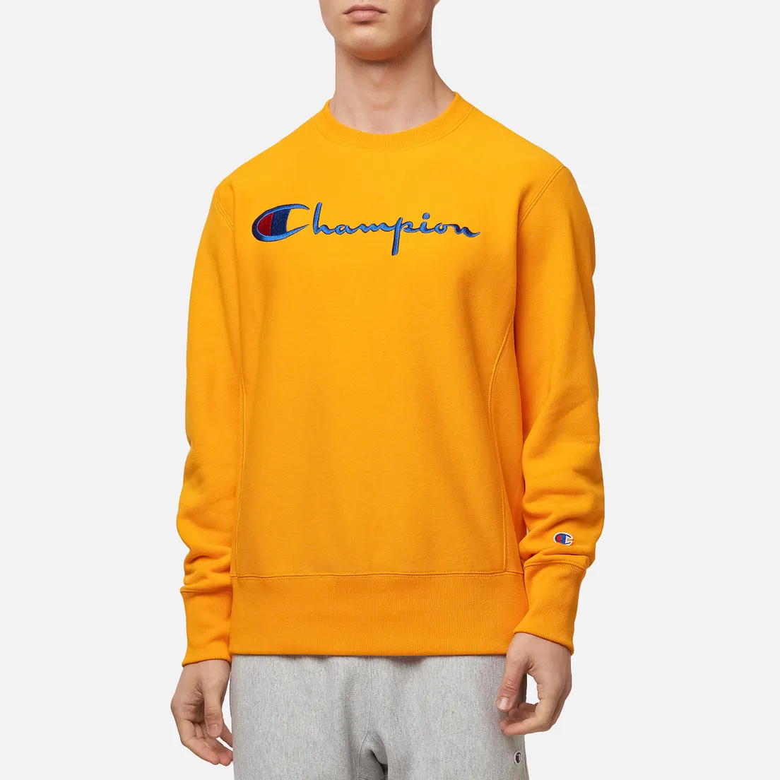 Champion Reverse Weave Мужская толстовка Big Script Crew Neck