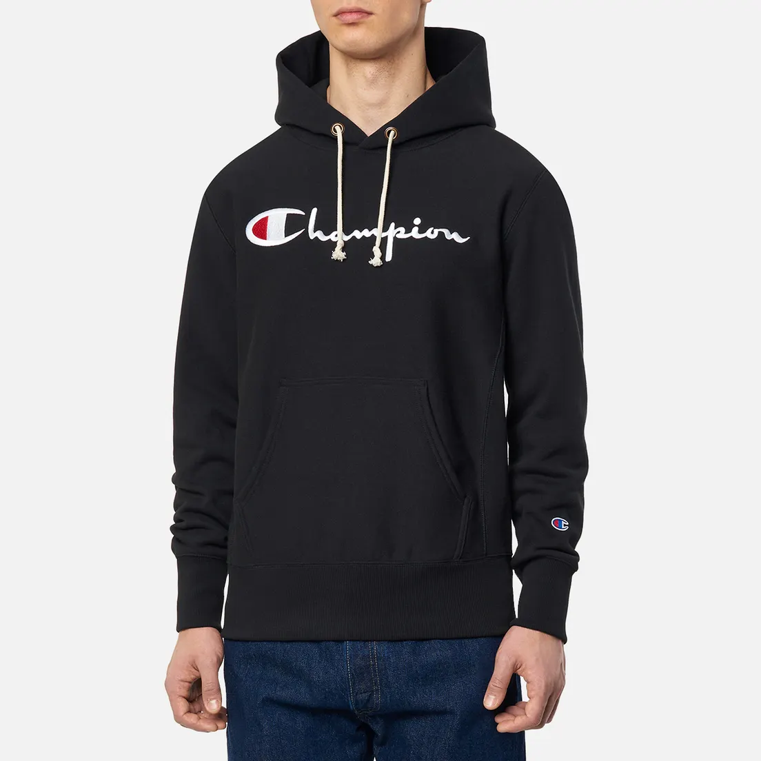 Champion Reverse Weave Мужская толстовка Big Script Hoodie